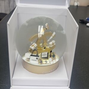 Chanel Globe with Gold and White Details